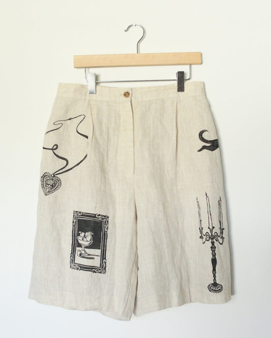 Patchwork Linen Shorts