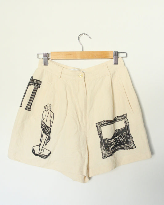 Patchwork Linen Shorts