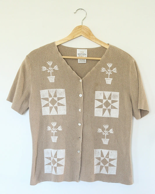 Quilt Patch Sweater Shirt