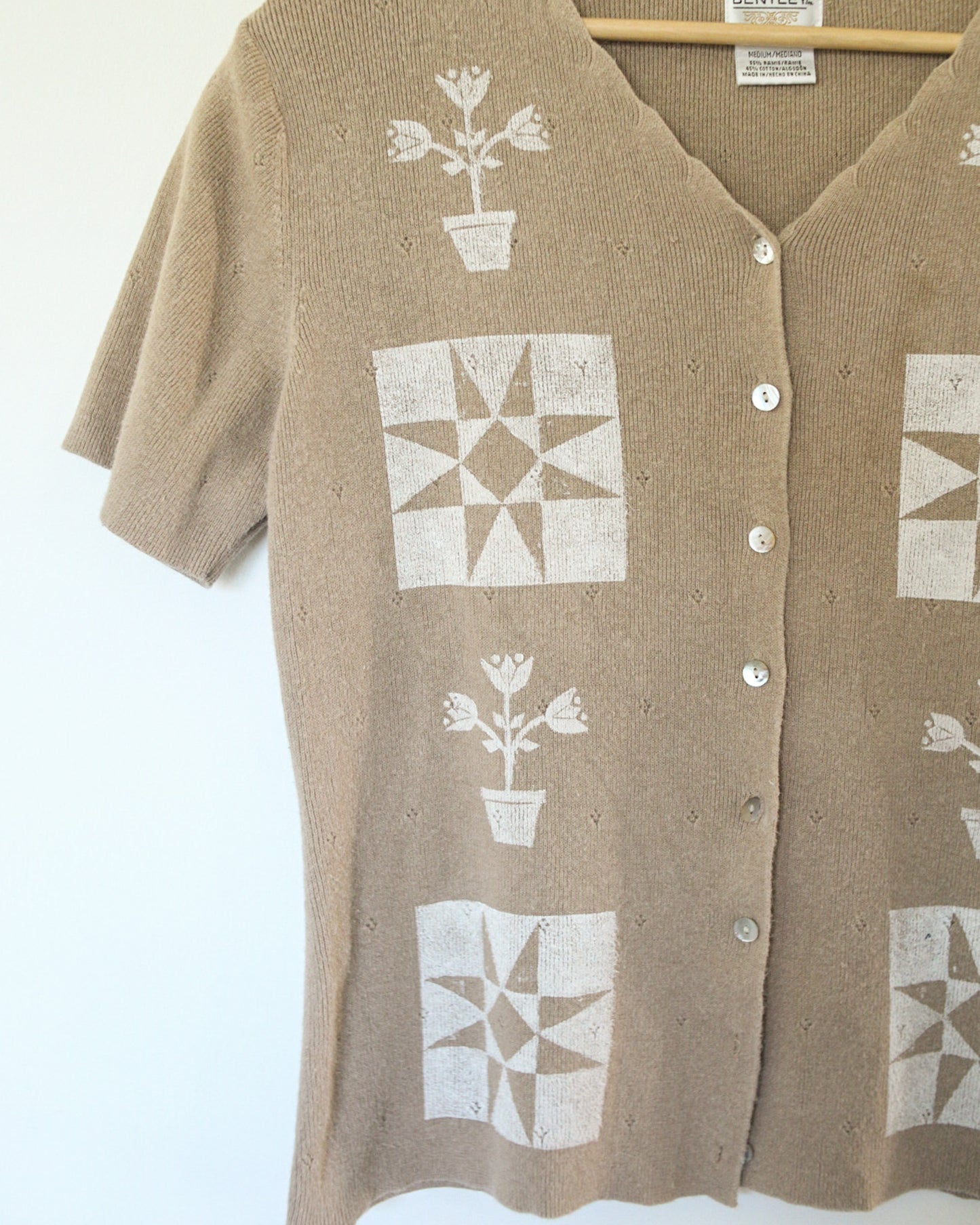 Quilt Patch Sweater Shirt