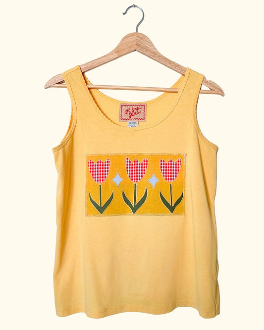 Gingham Tulip Cut Out Top