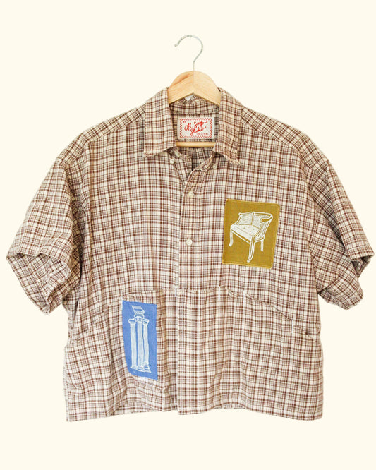 "All Patched Up" Trinket Collector Button Up